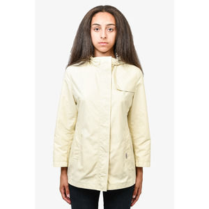 Burberry London Yellow Nylon Hooded Zip Jacket with Beige Check Lining Size S
